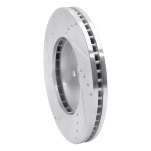 Lexus ES300 Brake Rotor (1) - Front Right - R1 Concepts - Drilled & Slotted - Silver - `92-`06